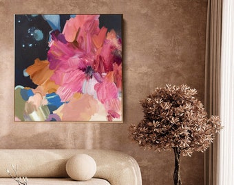 Canvas Wall Art, Abstract Art, Large Abstract Painting, Modern, Colorful Art 'Clara Auri XVIII Signed'