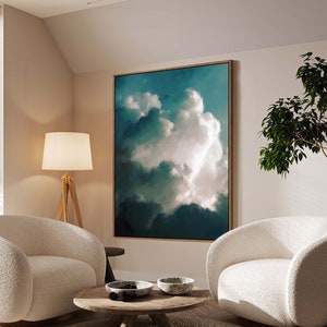 Cloud Painting | Canvas Fine Art Print | 'Aurae III' | Large Emerald Green Artwork, Abstract Art , Extra Large - 'Aurae III'