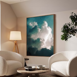 Extra Large Wall Art, Cloud Painting, Abstract Art, Large Abstract Painting, Cloudscape Art by CORINNE MELANIE  'Aurae III'