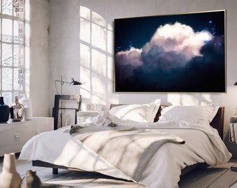 Cloud Painting, Extra Large Abstract Fine Art, Abstract Artwork Canvas, Large Cloud, Extra Large &#39;Intrepide No. 1&#39;