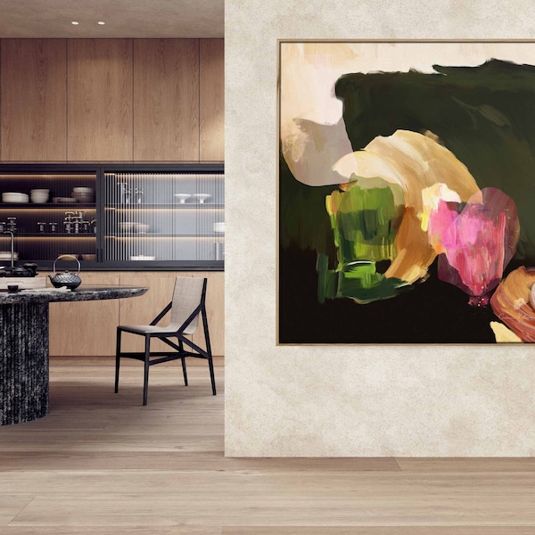 Large Abstract Painting, Large Modern wall art, Abstract Collage, Neutral Wall Art, Limited Edition Art, Giclee Print