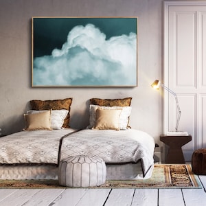 Modern wall art, Abstract wall art, Living room art, Cloud Art, Cloud Painting, blue wall art, Minimalist print, Canvas - 'Grandis'