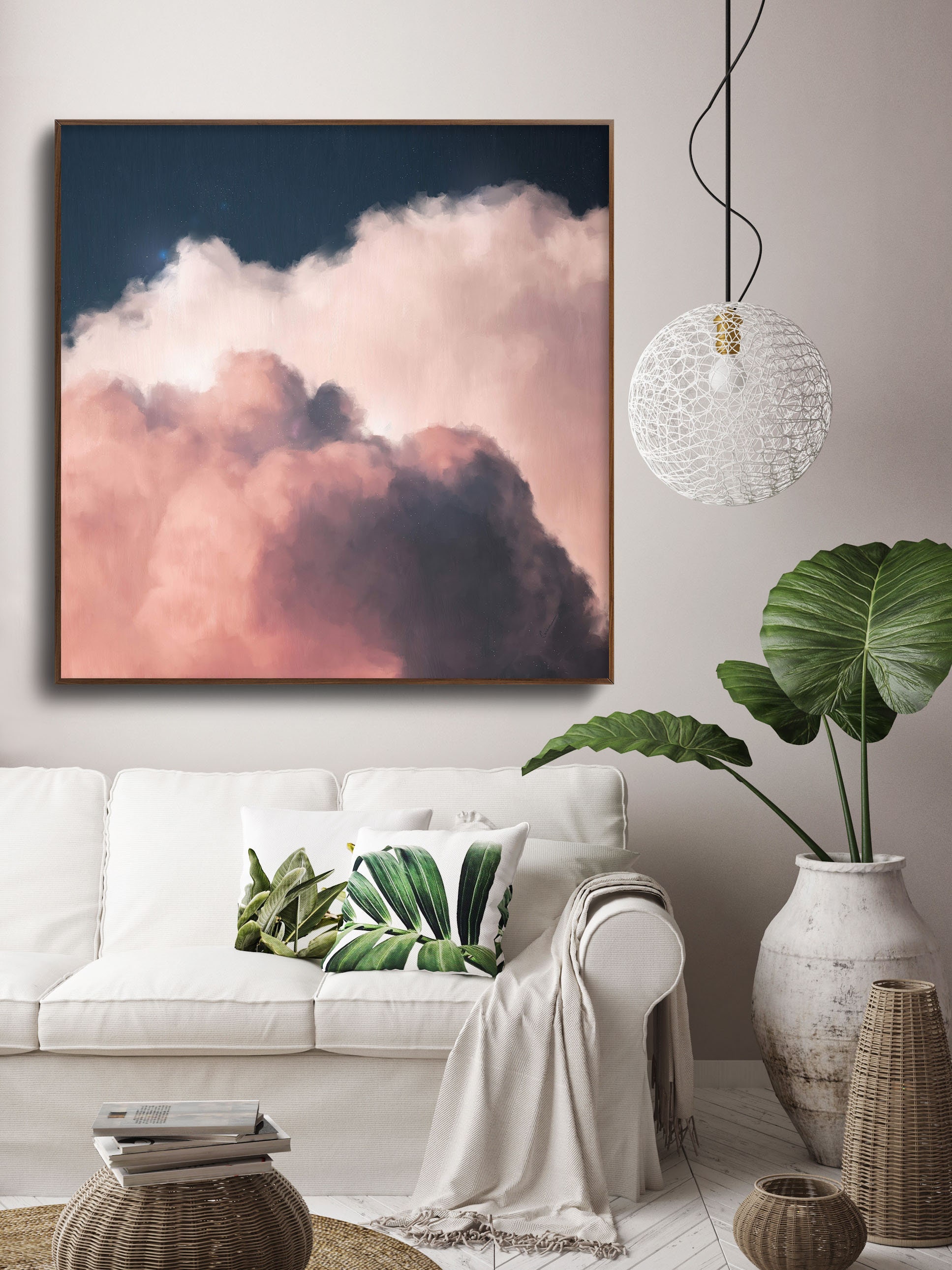 Cloud Painting Original abstract art Modern art Cloud art | Etsy