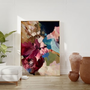 Neutral Earthy Painting, Abstract Print, Large Wall Art, Abstract Wall Art, Modern Painting, Floral Painting - 'Clara Auri VII'