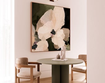 Large Wall Art, Tropical Art, Abstract Art, Green Modern Floral Art, Botanical Art by CORINNE MELANIE 'Monteverde - Square II'