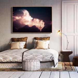 Large abstract painting print pink, abstract PRINT pink large, abstract canvas art print, large abstract art, clouds, blush, Corinne Melanie