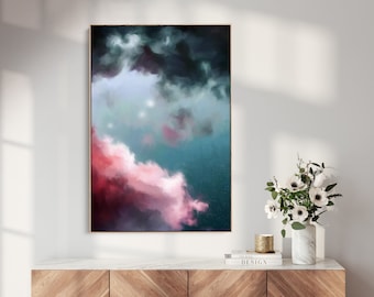 Large Cloud Painting | Modern Wall Art | Unique Gift | Nursery Wall Art | Sky Mural - 'Nimbus II'