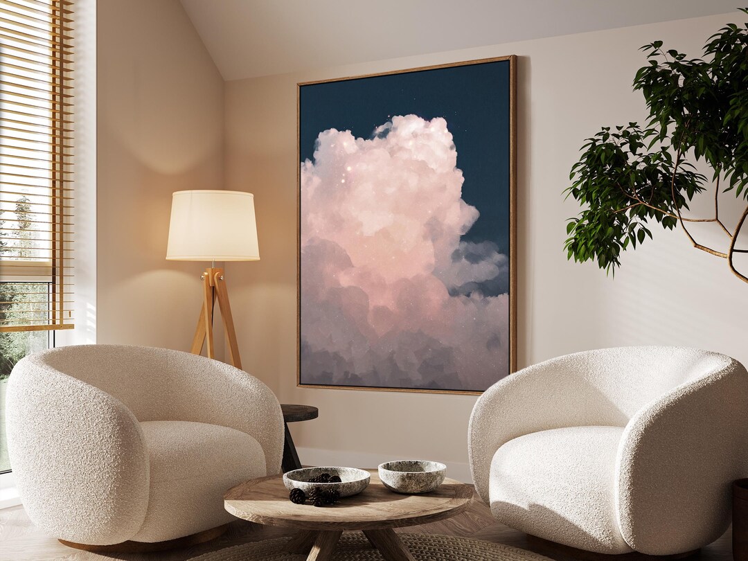 Cloud Painting Print, Cloud Print, Cloudscape Art Print, Large Wall Art ...