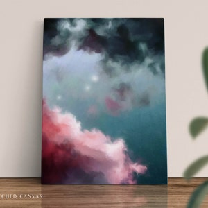 Moody Cloud Painting Dark Wall Art Antique Moody Sky Print Large Canvas Painting 'Nimbus II' image 5