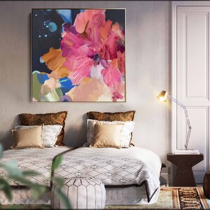 Canvas Wall Art, Abstract Art, Large Abstract Painting, Modern, Colorful Art 'Clara Auri XVIII Signed' image 2