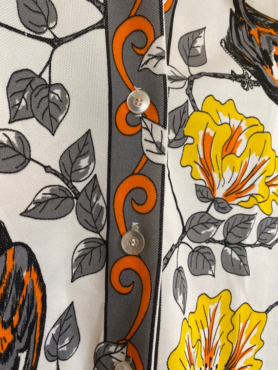 100% Textured Polyester Double Knit Button up shi… - image 4