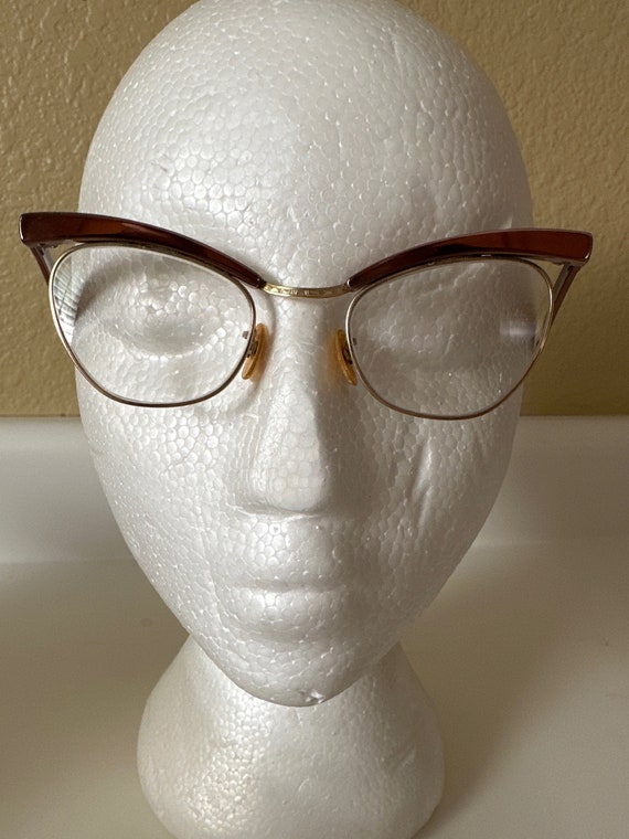 Vintage Shuron Glasses Gold Cateye