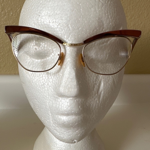 Vintage Shuron Glasses Gold Cateye