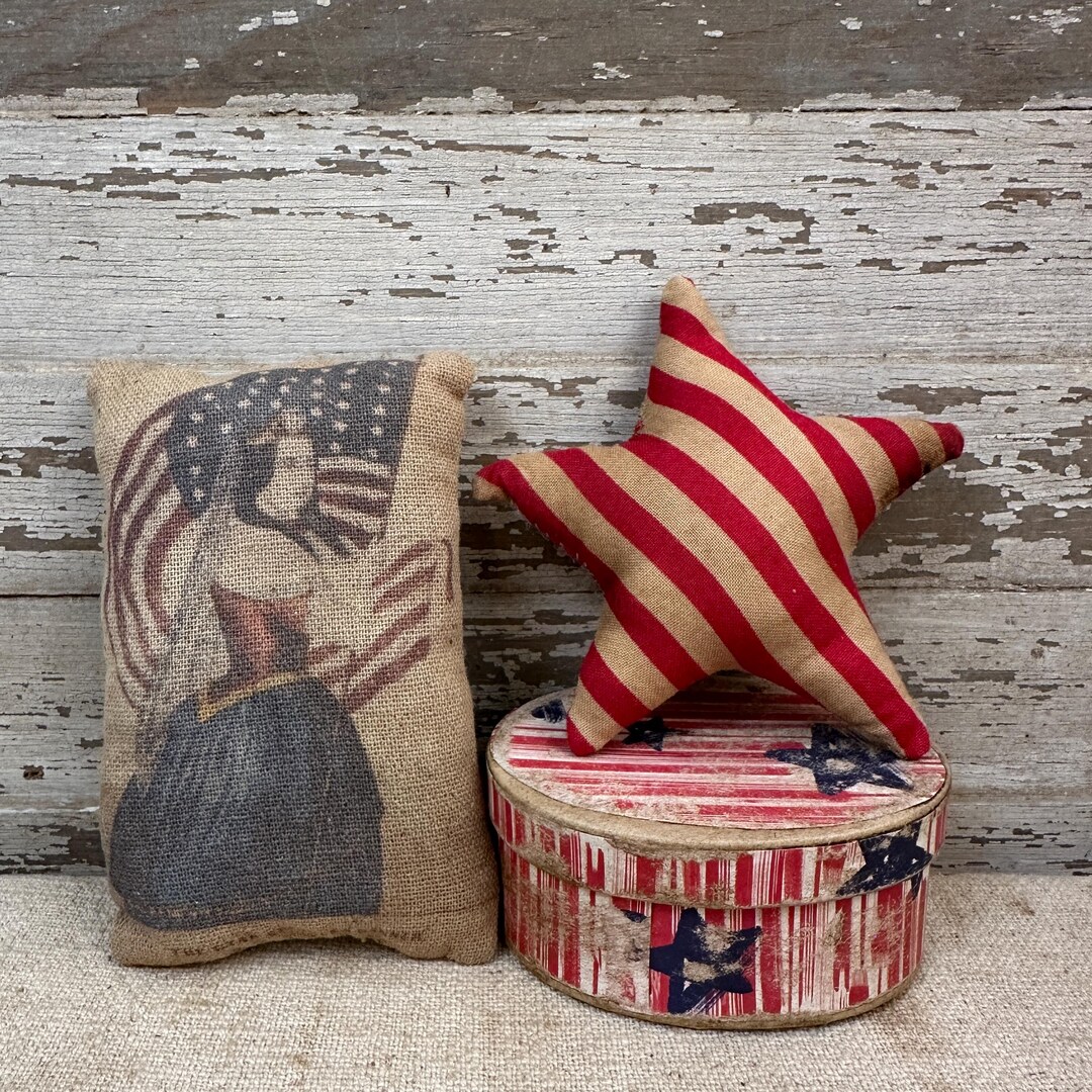 Primitive Patriotic Set of Three Small Bowl Fillers Americana 4th of ...