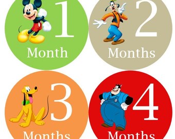 Disney Mickey Mouse Milestones Set Bowtie Baby Socks Milestone Stickers 