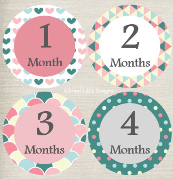baby month stickers girl