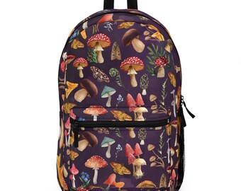 Mochila con estampado de hongos: Mochila escolar Goblincore Cottagecore