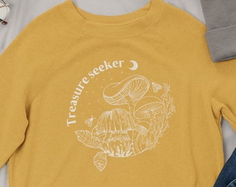Moletom Cogumelo: Cottagecore Forest Line Art Crewneck