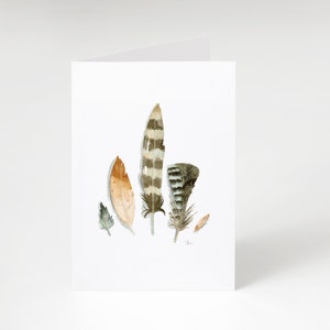 Feather Art Print, Feather Watercolor Art, Feather Painting, Feather Print, Feather Art Boho, Natural Feathers, Hippie, Birthday, Blank Card