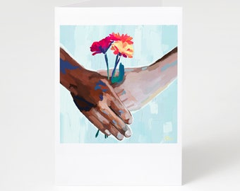 Blank Card, Single Card, Customized Card, Love each Other, Birthday Card, Valentines Day Card, Painted Card, Greeting Card