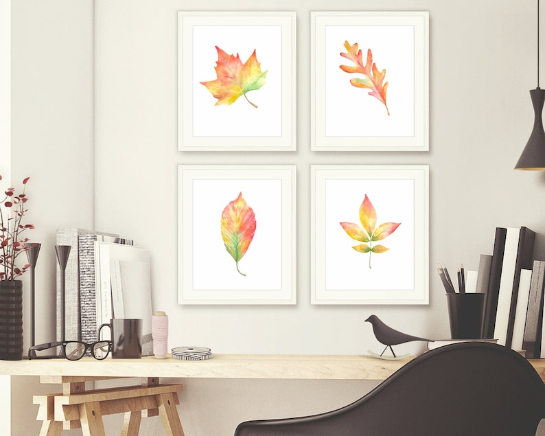 Fall Leaves, Elder Leaf, Painting, Fall Decor, Autumn Leaves, Autumn, Welcome Fall, Colorful Leaves, Autumn Decor, Leaf Watercolor image 3