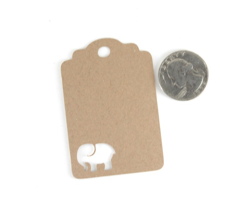 Baby Favor Tags in Cardboard Kraft Shower Favors Elephant Thank You Baby Shower Tags Elephant Shower Gift Tags Thank You Tags