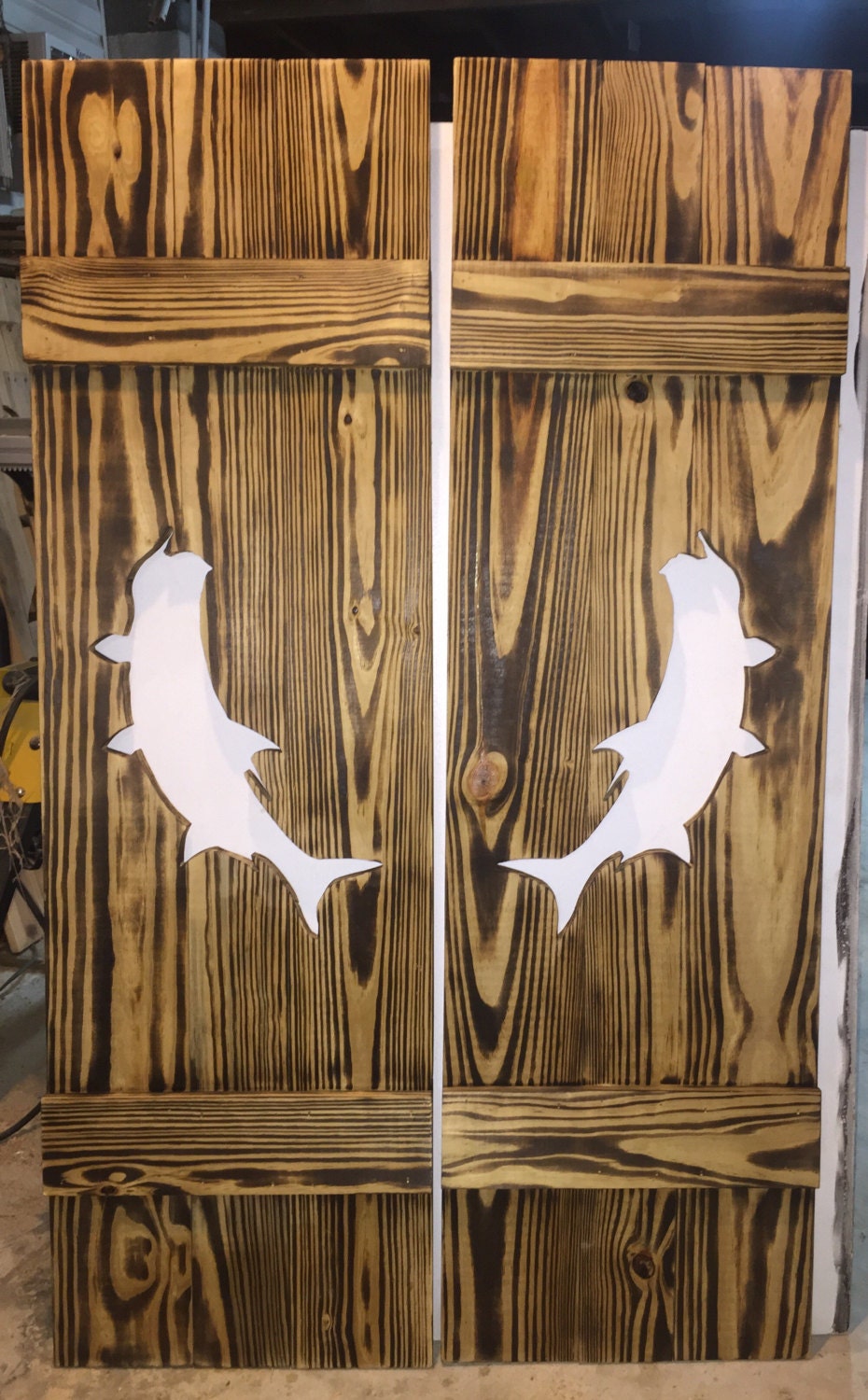 Custom Rustic Reverse Cutout Saloon Cafe Doors Made From