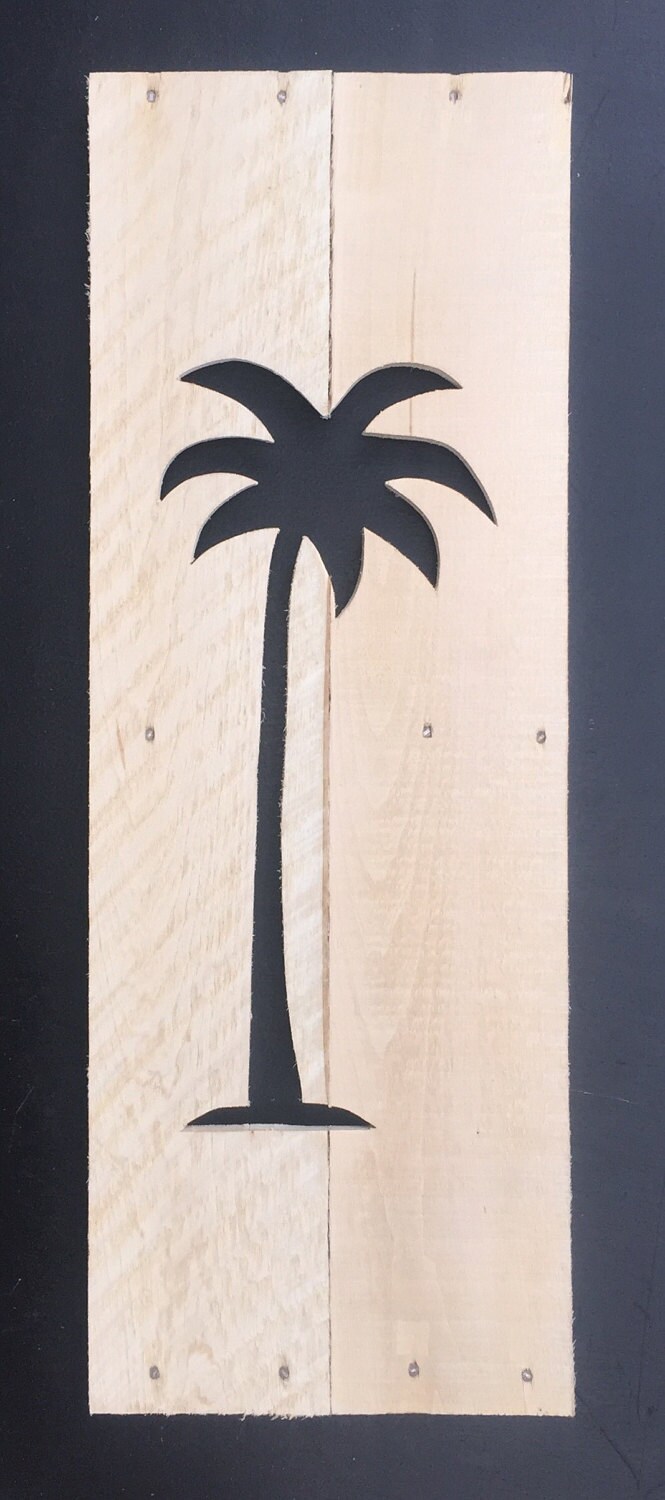 Palm Tree Cutout from reclaimed wood, wall art home decor