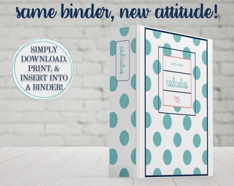 Personalized Binder Cover Printable | Custom School Insert | Aesthetic Teacher Supplies | Monogrammed Notebook Cover | Preppy Planner