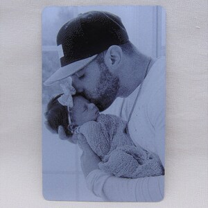 Engraved Wallet Insert With Picture Personalized Custom Etched on Anodized Aluminum Christmas Gift