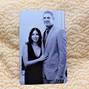 Engraved Wallet Insert With Picture Personalized Custom Etched on Anodized Aluminum