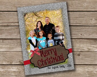 Glitter Merry Chrismas Card