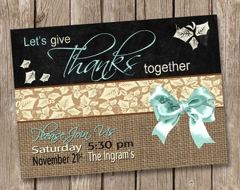 Let Us Give Thanks Thanksgiving Invitation