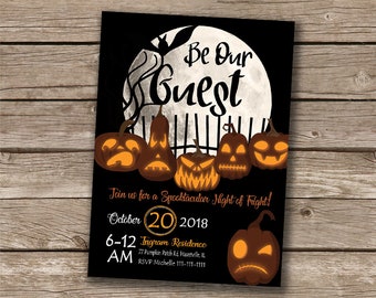 Glowing Pumpkins Halloween Party Invitation