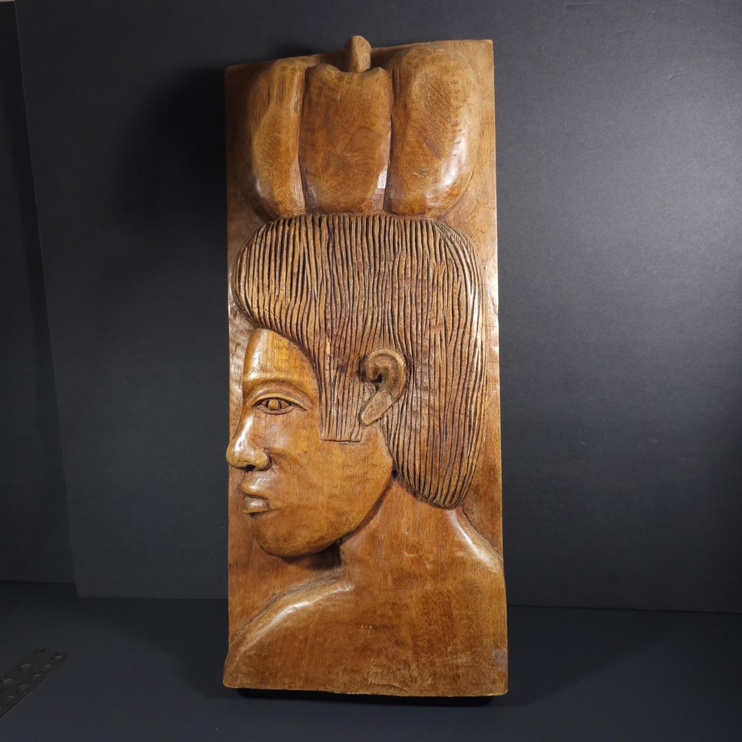 African Wood Carving Wall Hanging Wood Relief African Art Etsy