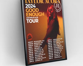 Taylor Acorn kondigt 2024 ons Australië Tourdata poster, woondecoratie aan