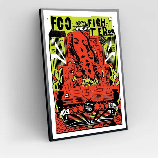 Foo Fighters Coastal Credit Union Music Park Raleigh Nc May 7 2024 Poster, Home decor