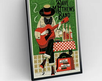 Dave Matthews Band 20 aprile 2024 Firenze Italia Poster, decorazioni per la casa