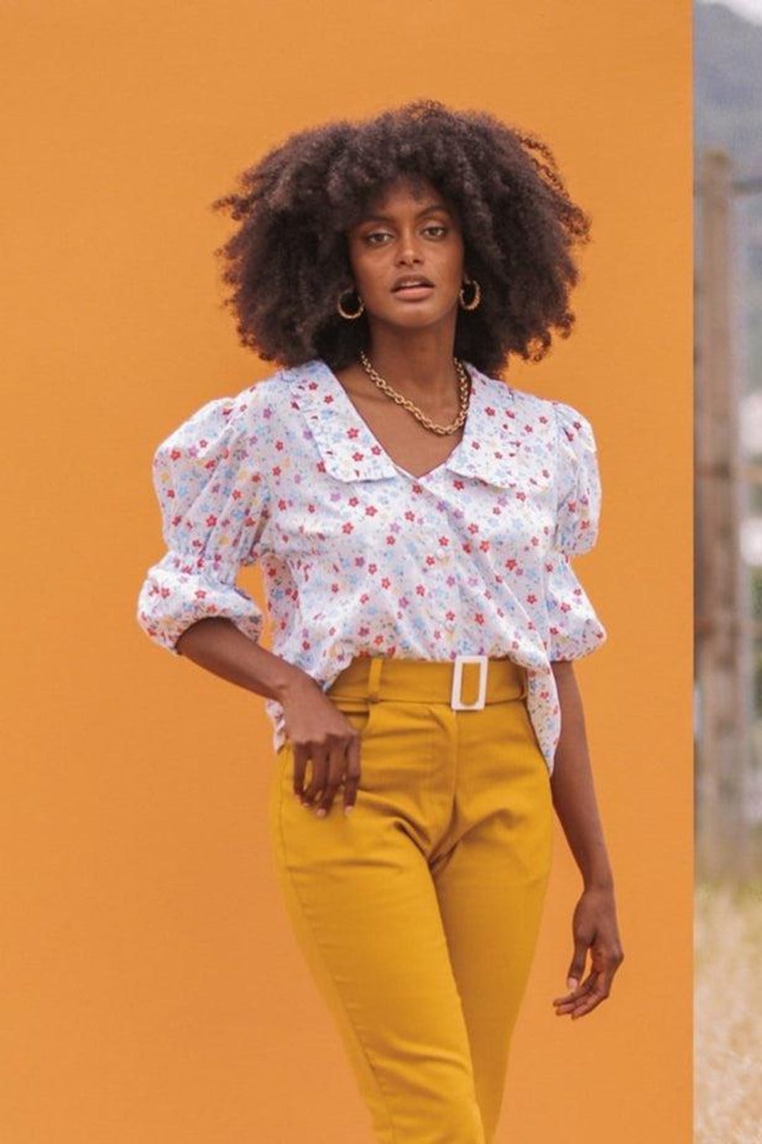 MISSY Peter Pan Collar Blouse - White Floral - Etsy