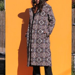 GEO WOVEN Trench Coat Jacket Wool image 4