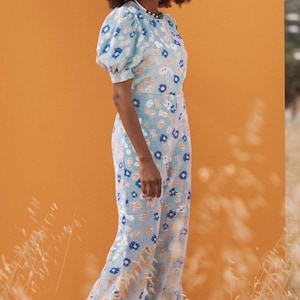 FORGET ME NOT - Blue Linen Jumpsuit
