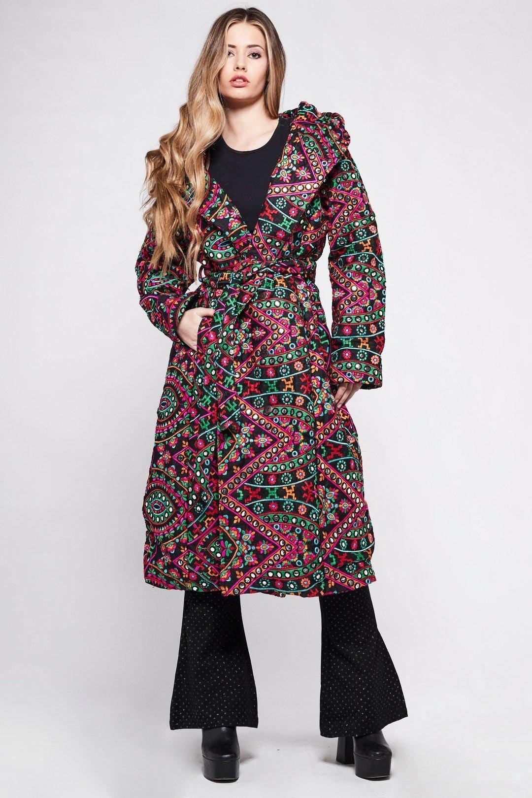 PIXIE Mirror Embroidery Hooded Coat - Etsy