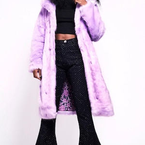 BUFFY Faux Fur Coat - Lilac Lush