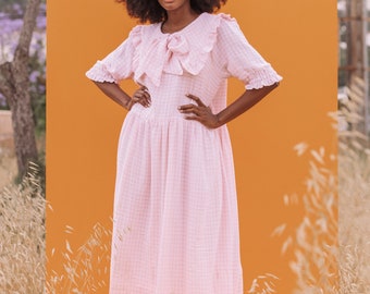 DOROTHY PINK DRESS - Women's Oversize Big Collar Summer Dress