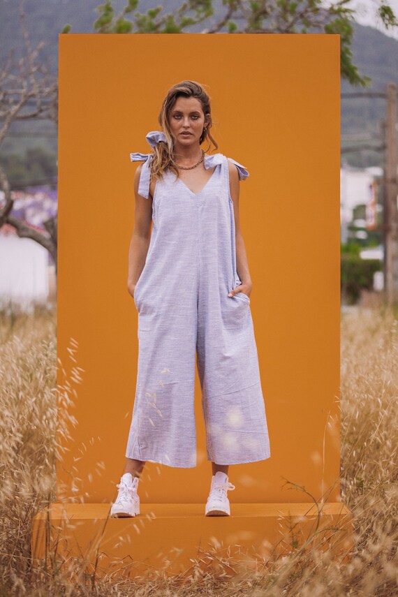 Navy sales pinstripe jumpsuit
