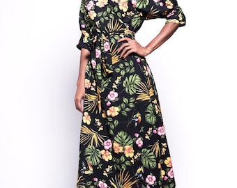 She's Cool Floral Kimono Wrap Dress XL Black & Teal Polyester 90's Style VTG - Etsy She's Cool Floral Kimono Wrap Dress XL Black & Teal Polyester 90's Style VTG - Etsy