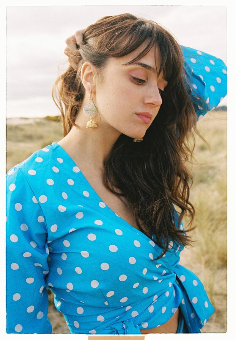 Pebble Polka Dot Wrap top