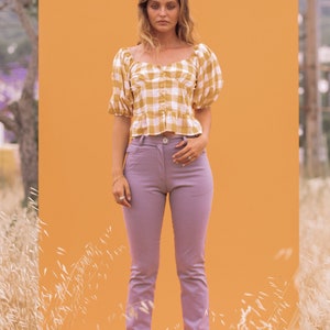 MILLIE PANTS Lavender Denim High Wasted Pants // Lavender Jeans Y2k 90's Style // Pastel Purple Trousers image 1