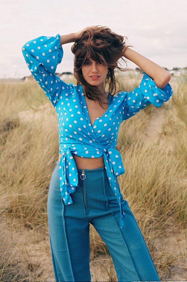 Pebble Polka Dot Wrap top