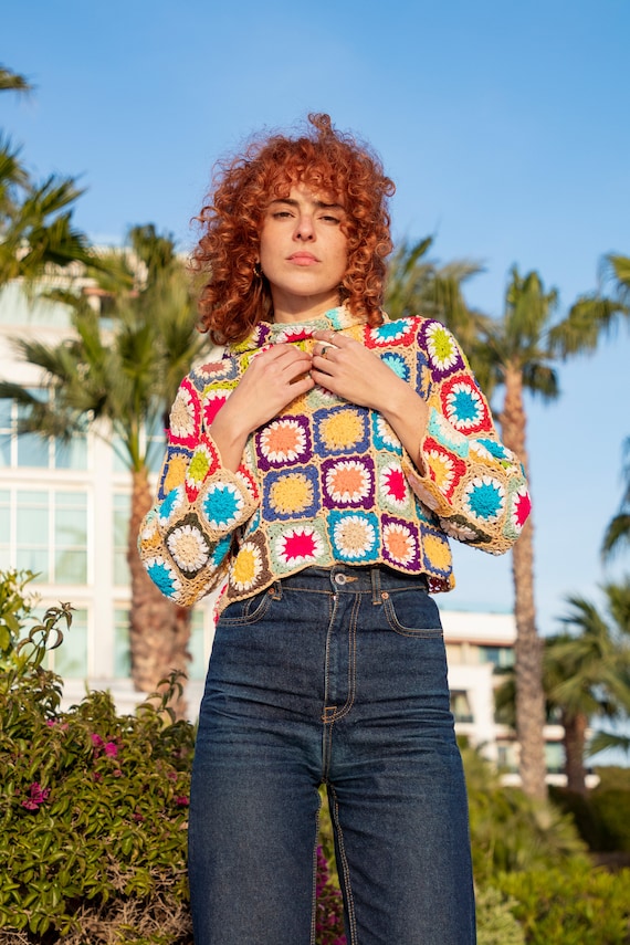 Cream crochet jumper sale